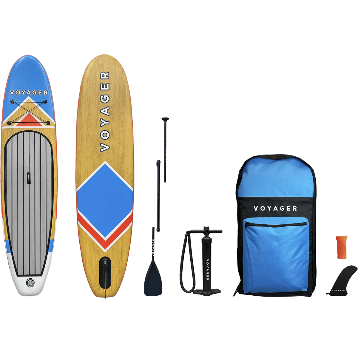 10'10" Woodgrain Voyager Inflatable SUP Package - Image 2