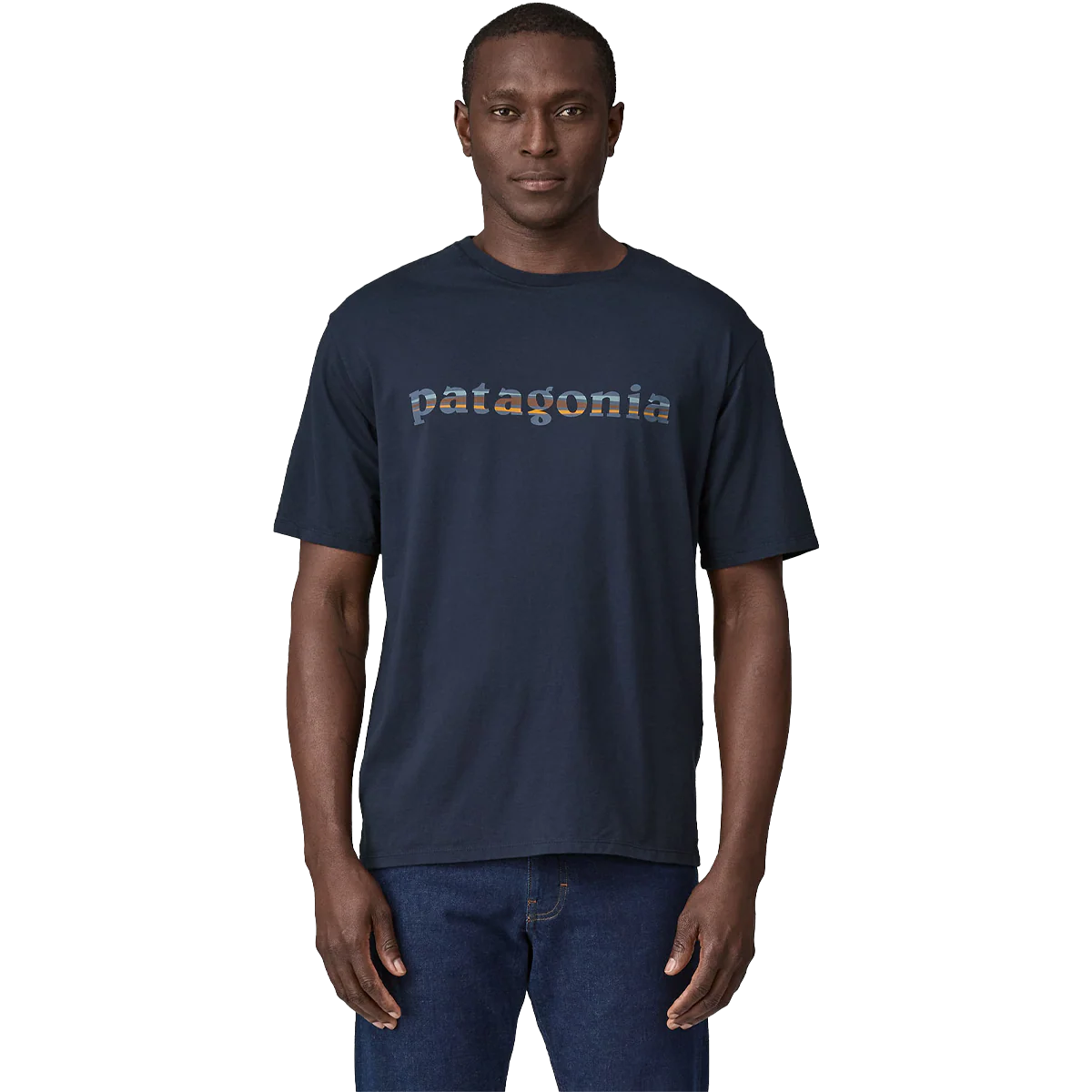 Men's 73 Skyline Text Logo Organic T-Shirt - Image 3