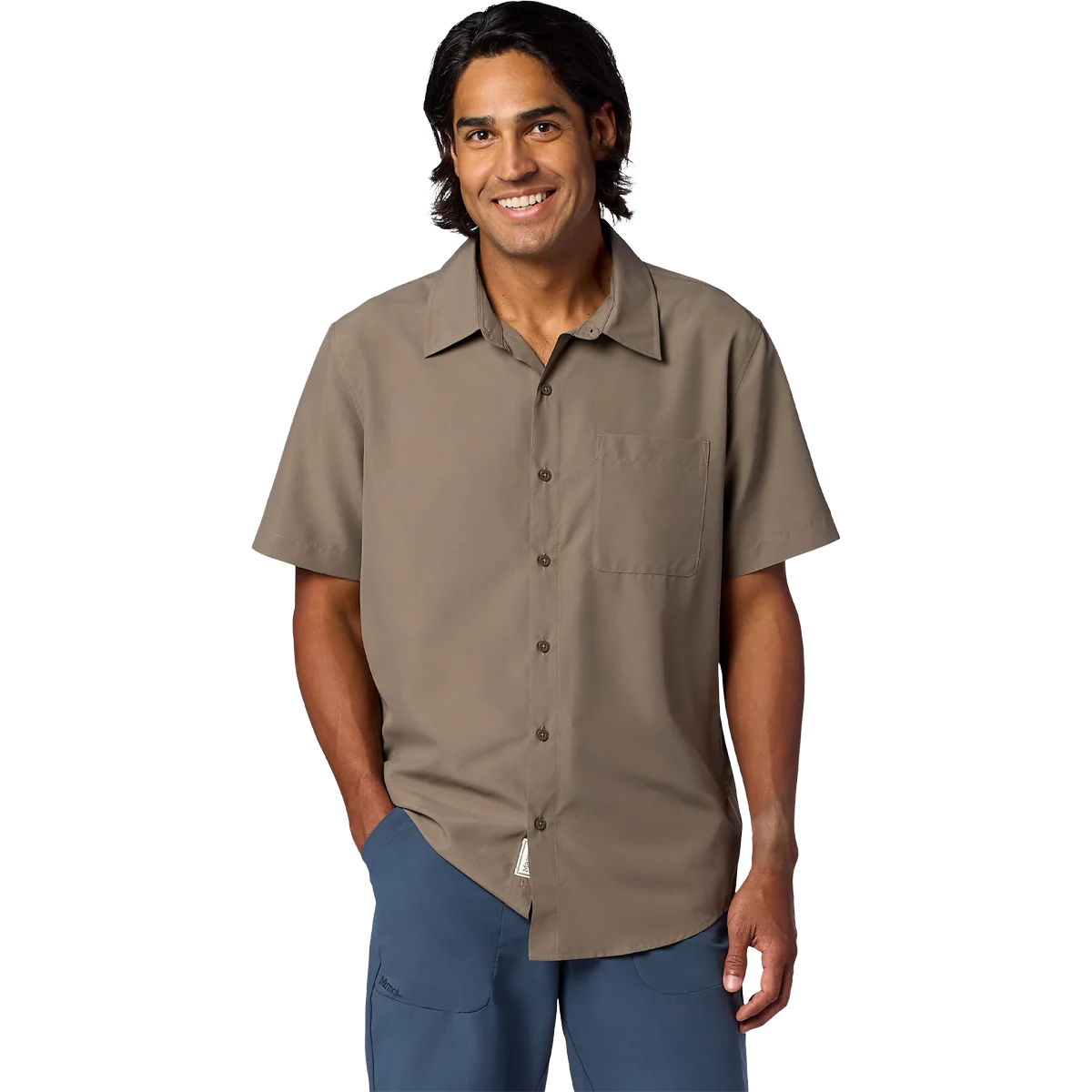 Men's AirExchange UPF 40 Novelty Short-Sleeve Collared Shirt