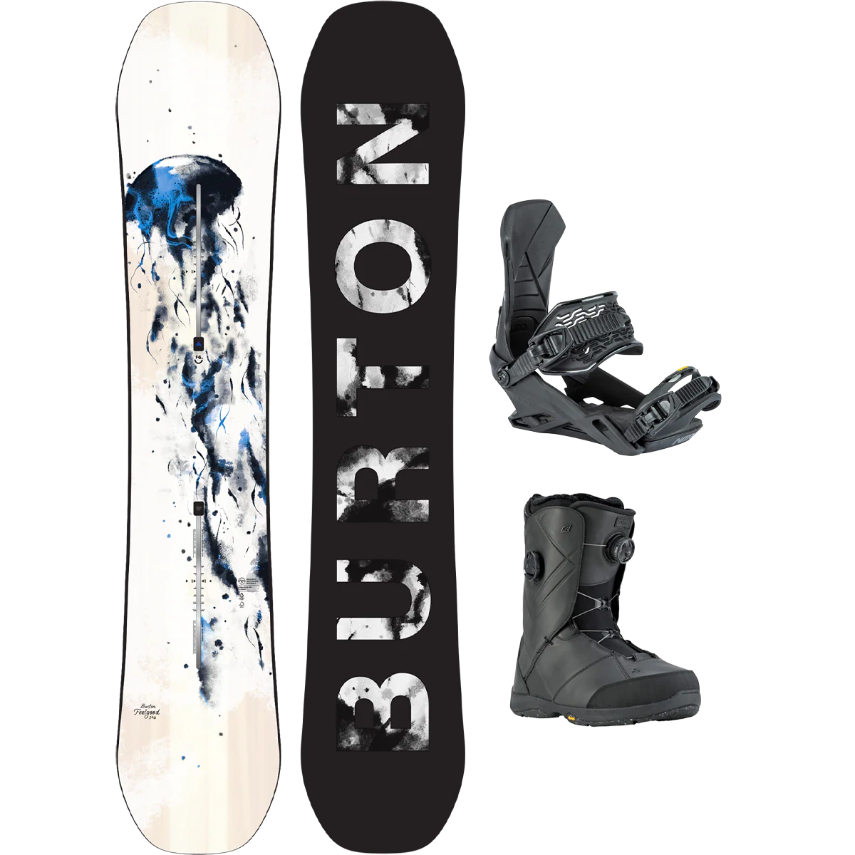 Burton Women's Feelgood Camber Demo Snowboard Package