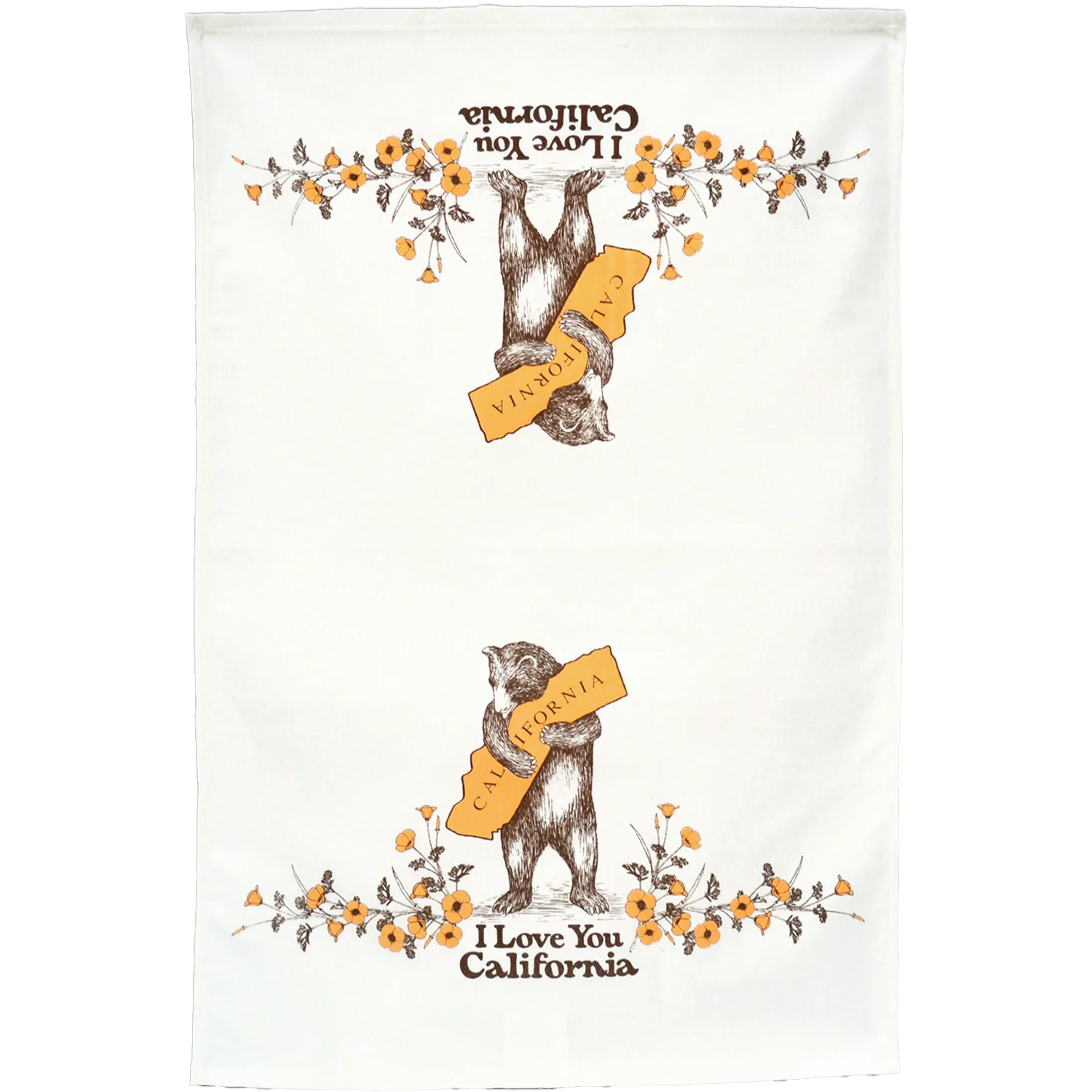 California Bear & Poppy Tea Towel - Image 2