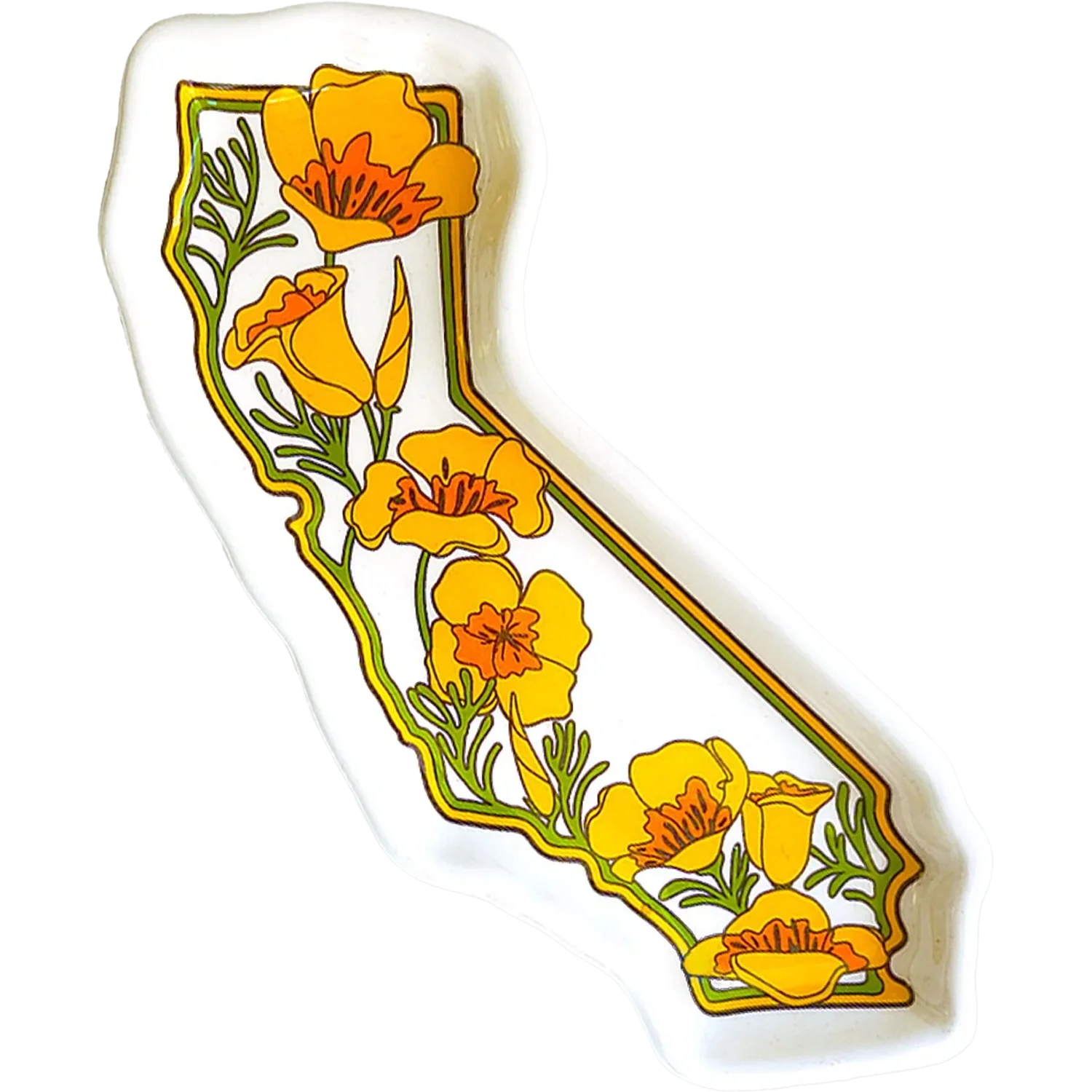 California State with Poppies Trinket Tray
