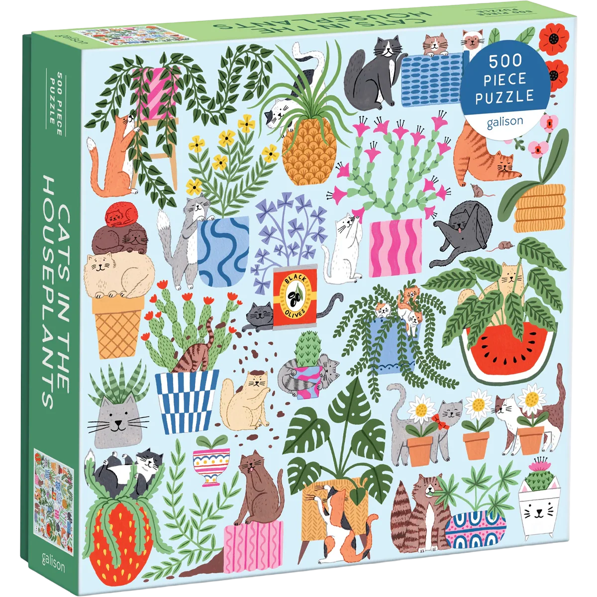 Cats in the Houseplants 500 Piece Puzzle - Image 2
