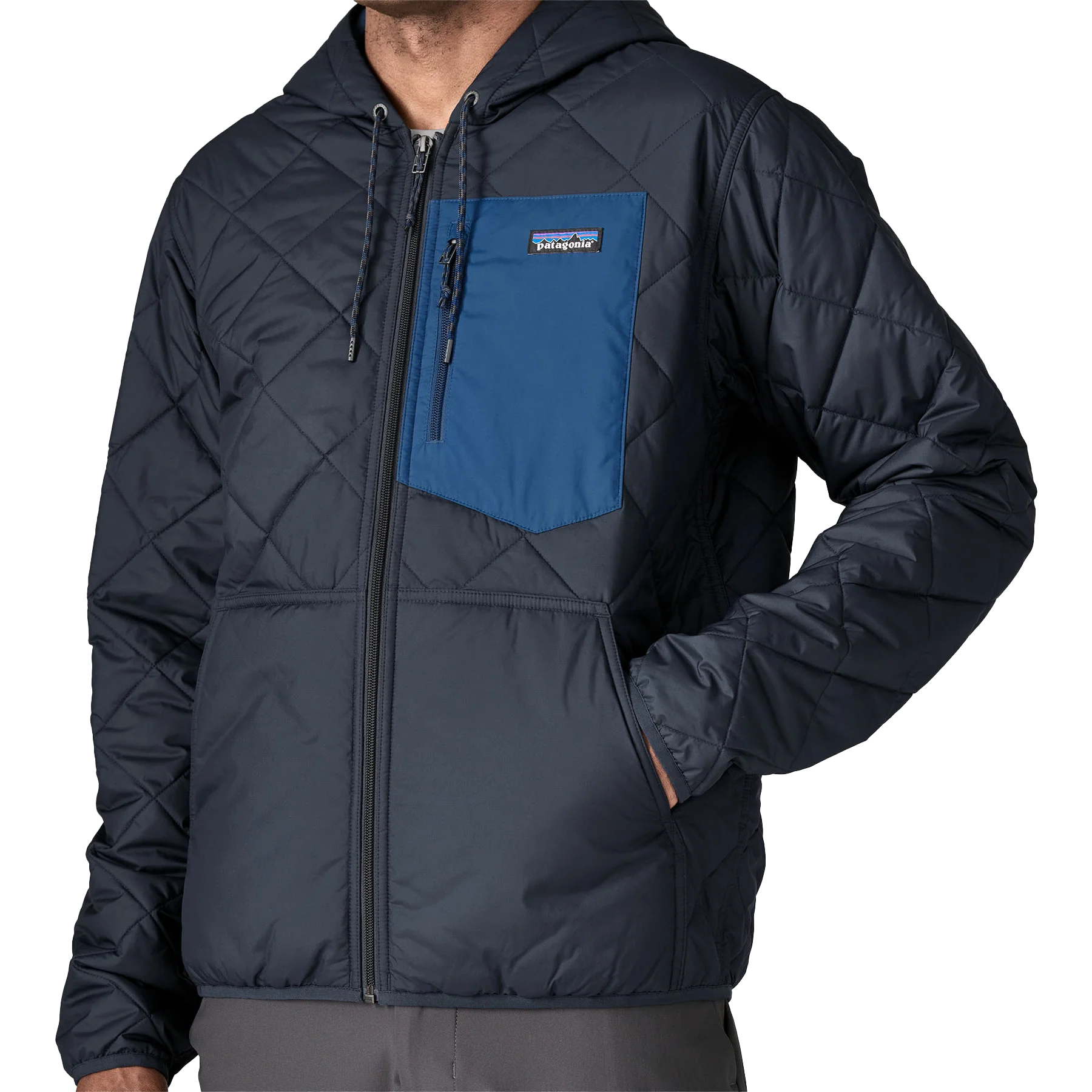 Men's Diamond Quilted Bomber Hoody - Image 8