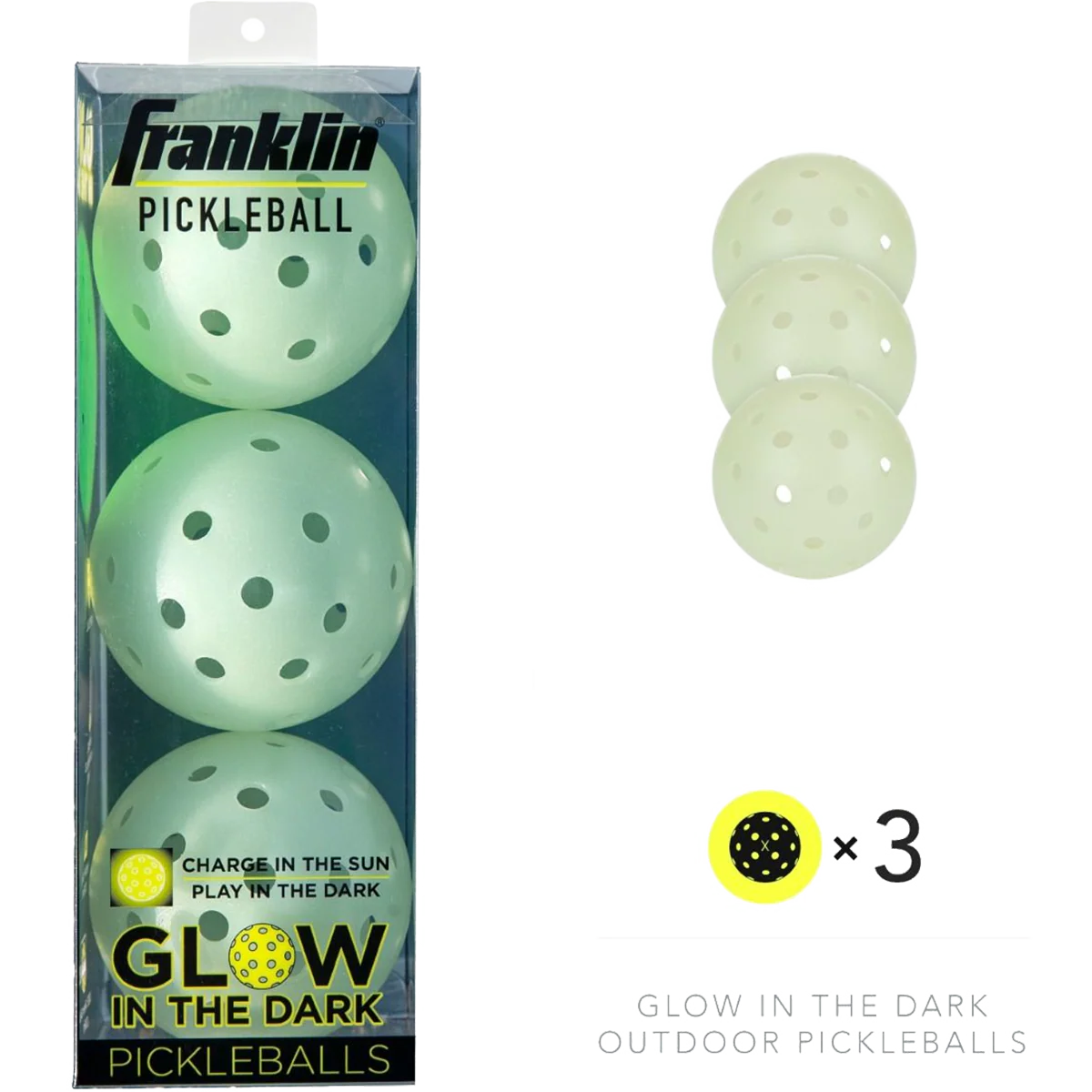 Glow In The Dark Recreation Pickleball (3 Pack) - Image 3