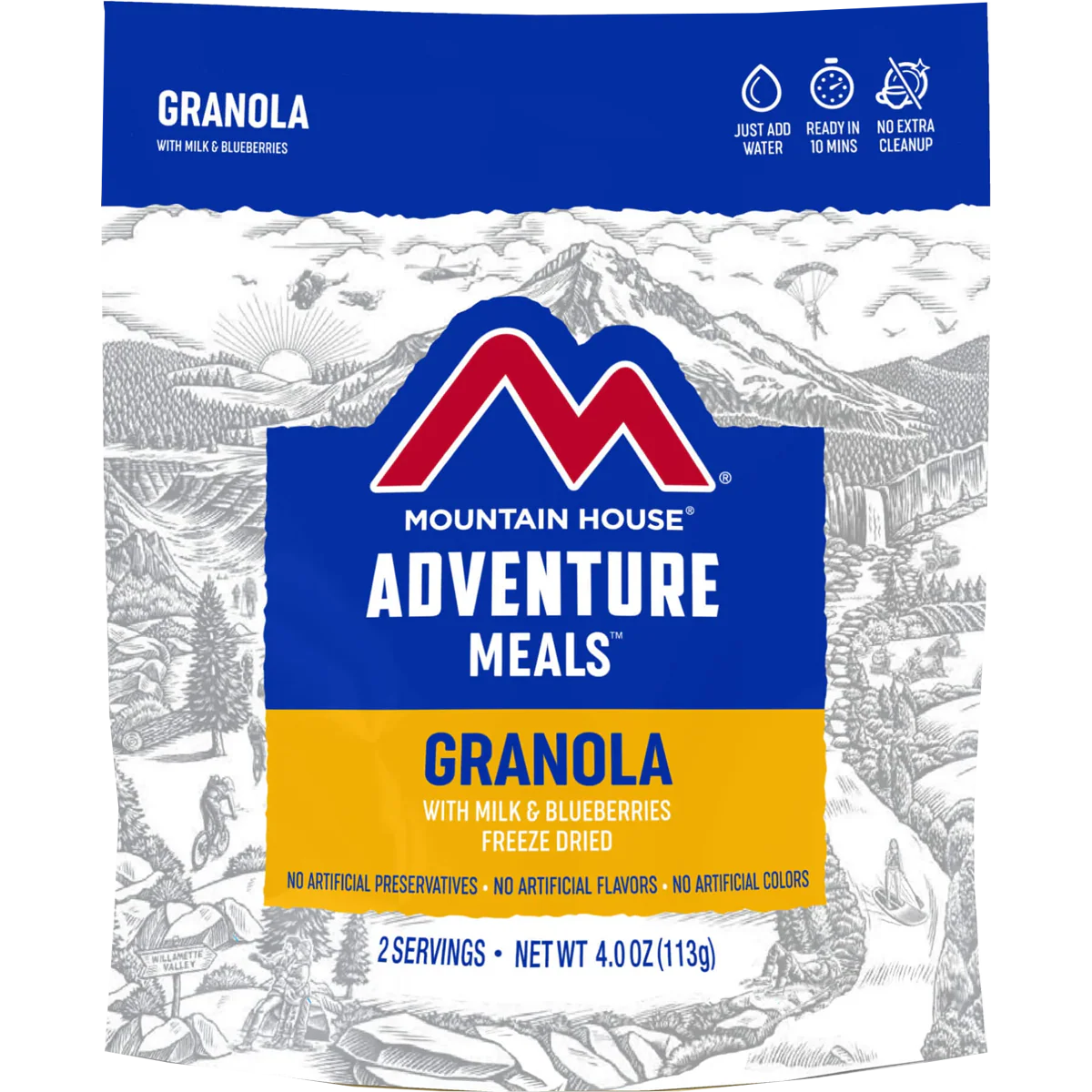 Granola with Milk & Blueberries (2 Servings)