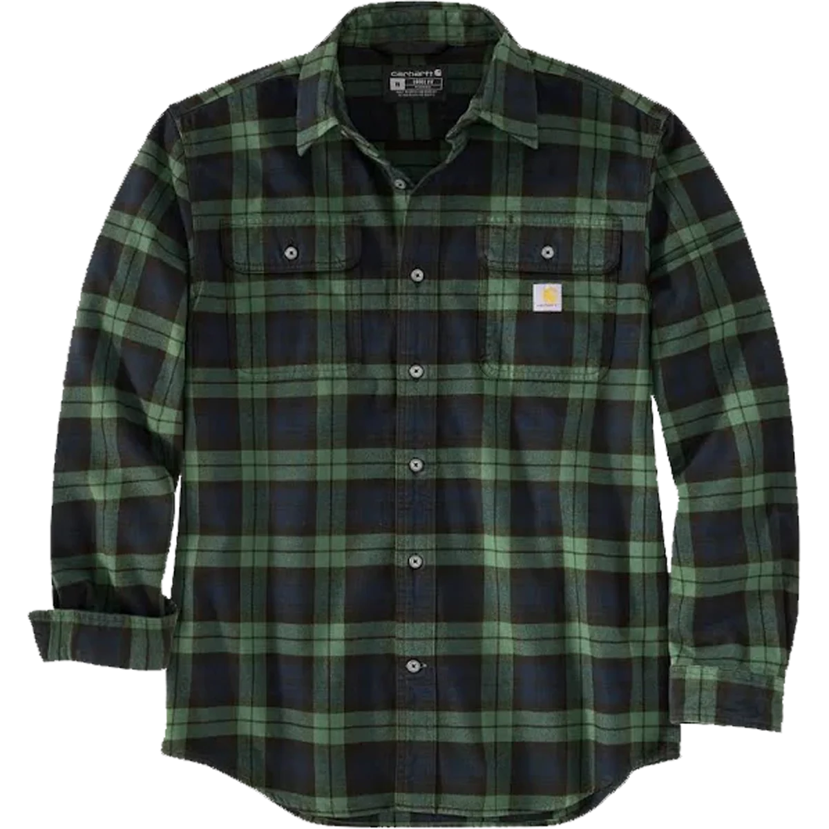 Men's Loose Fit Heavyweight Flannel Long-Sleeve Plaid Shirt