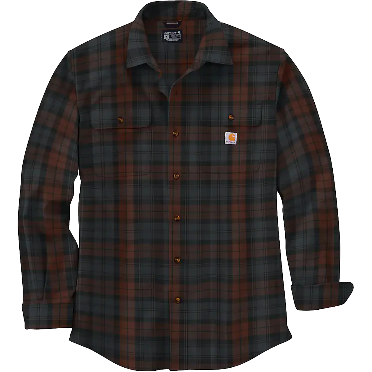 Men's Loose Fit Heavyweight Flannel Long-Sleeve Plaid Shirt - Image 2