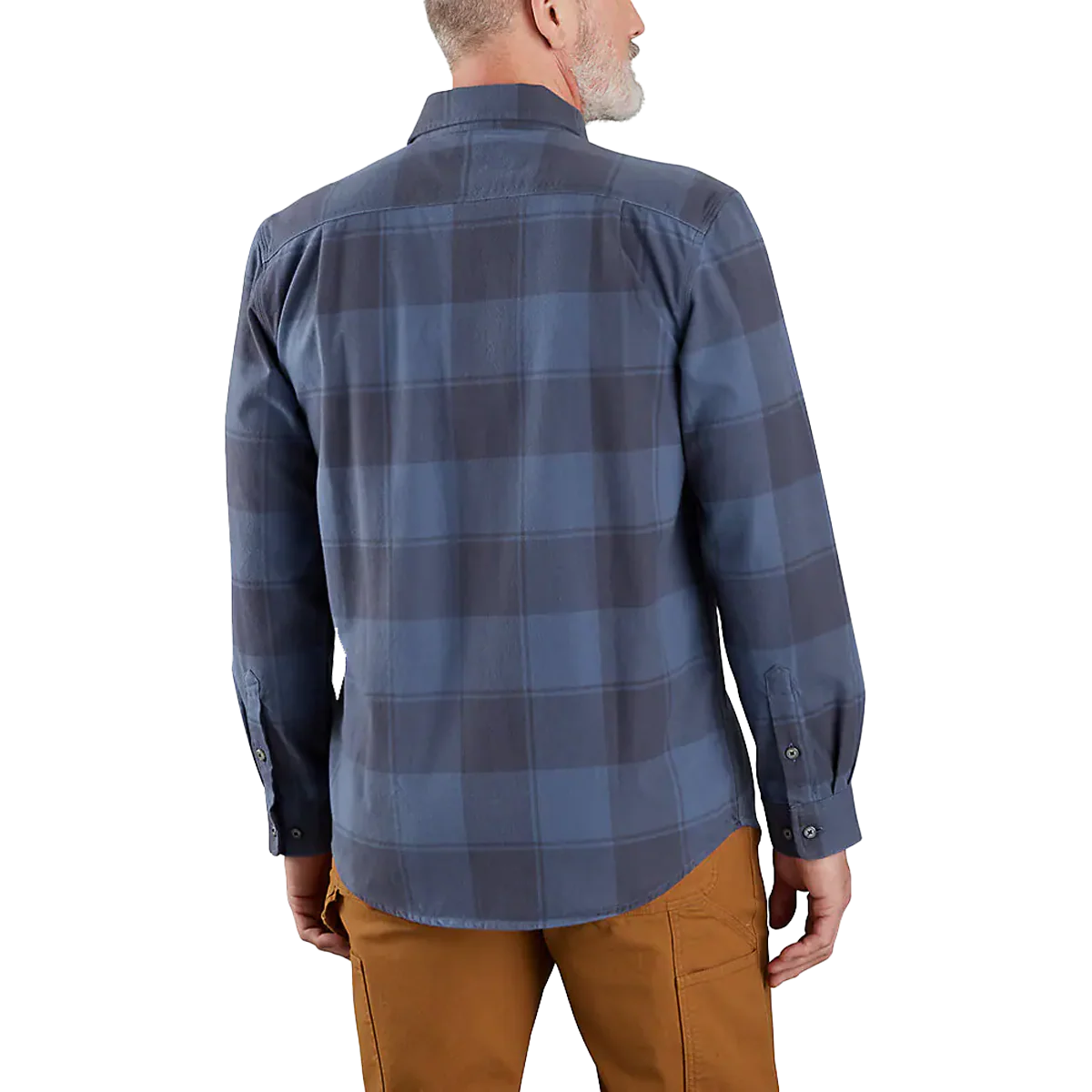 Men's Loose Fit Heavyweight Flannel Long-Sleeve Plaid Shirt - Image 4