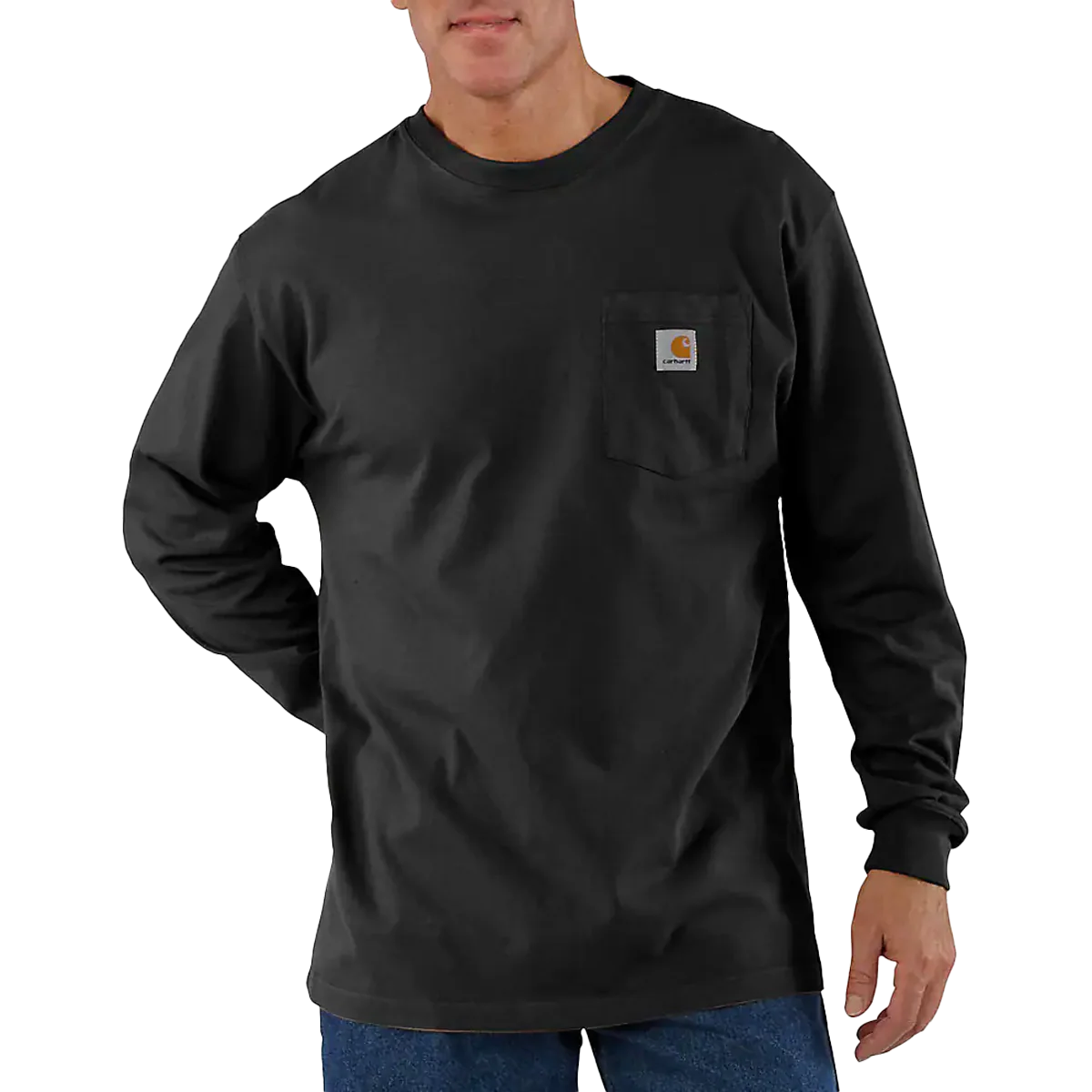 Men's Loose Fit Heavyweight Long Sleeve Pocket T-Shirt - Image 2