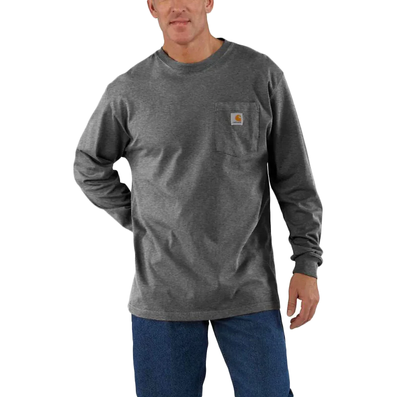 Men's Loose Fit Heavyweight Long-Sleeve Pocket T-Shirt - Image 4