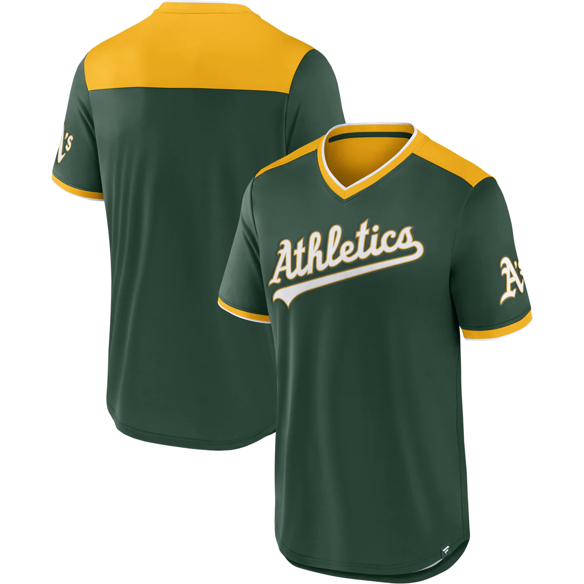 Men's A's Fundamentals Poly Walk Off Short Sleeve - Image 3