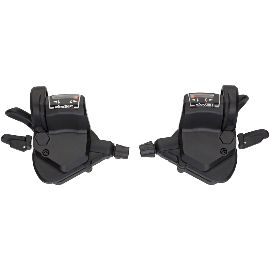 Mezzo Thumb-Tap Shifter Set, 7-Speed, Triple, Optical Gear Indicator, Shimano Compatible