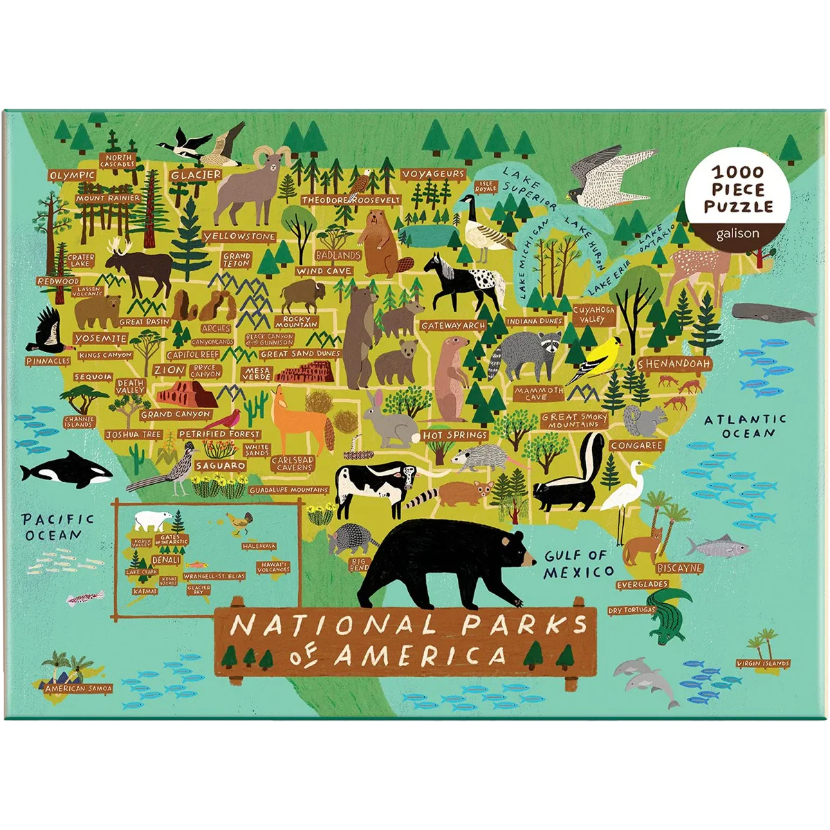 Galison National Parks of America 1000 Piece Puzzle
