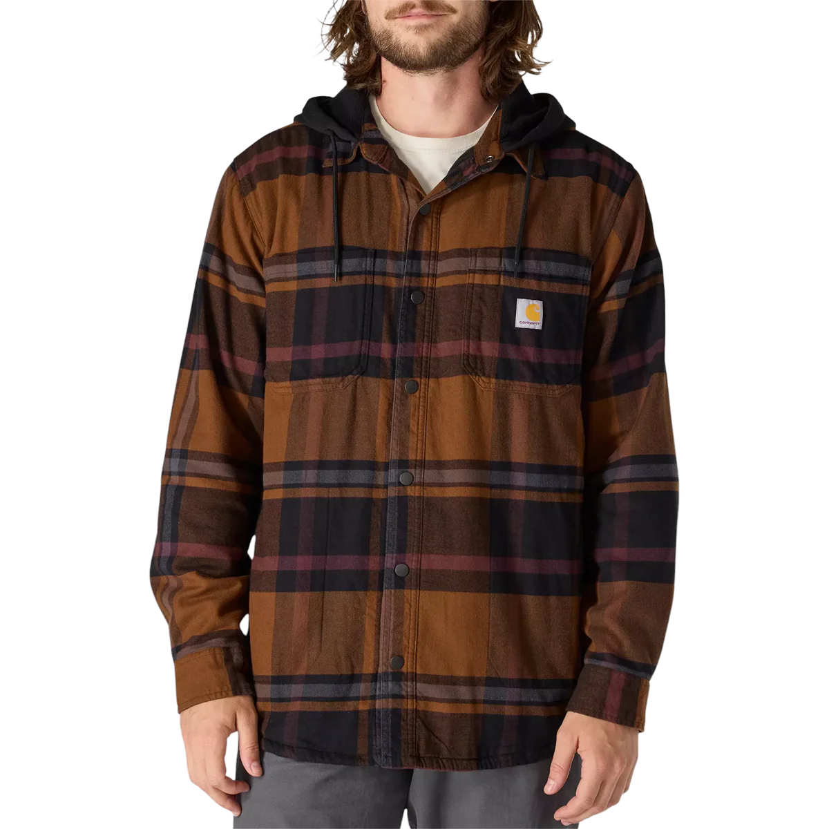 Carhartt Men's Relaxed Fit Flannel Fleece-Lined Shirt Jacket - Image 2