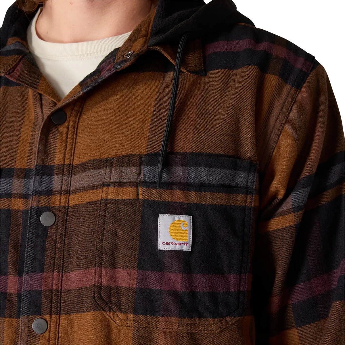 Carhartt Men's Relaxed Fit Flannel Fleece-Lined Shirt Jacket - Image 5