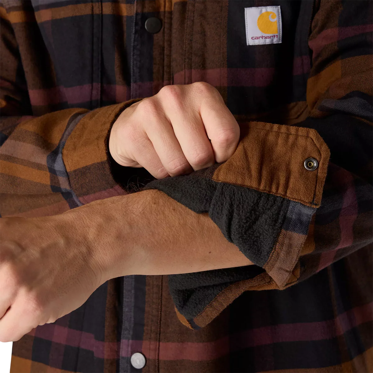 Carhartt Men's Relaxed Fit Flannel Fleece-Lined Shirt Jacket - Image 8