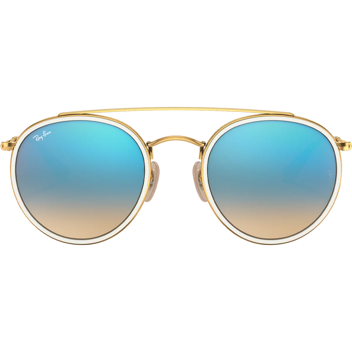 Round Double Bridge - Polished Gold/Blue Flash - Image 3