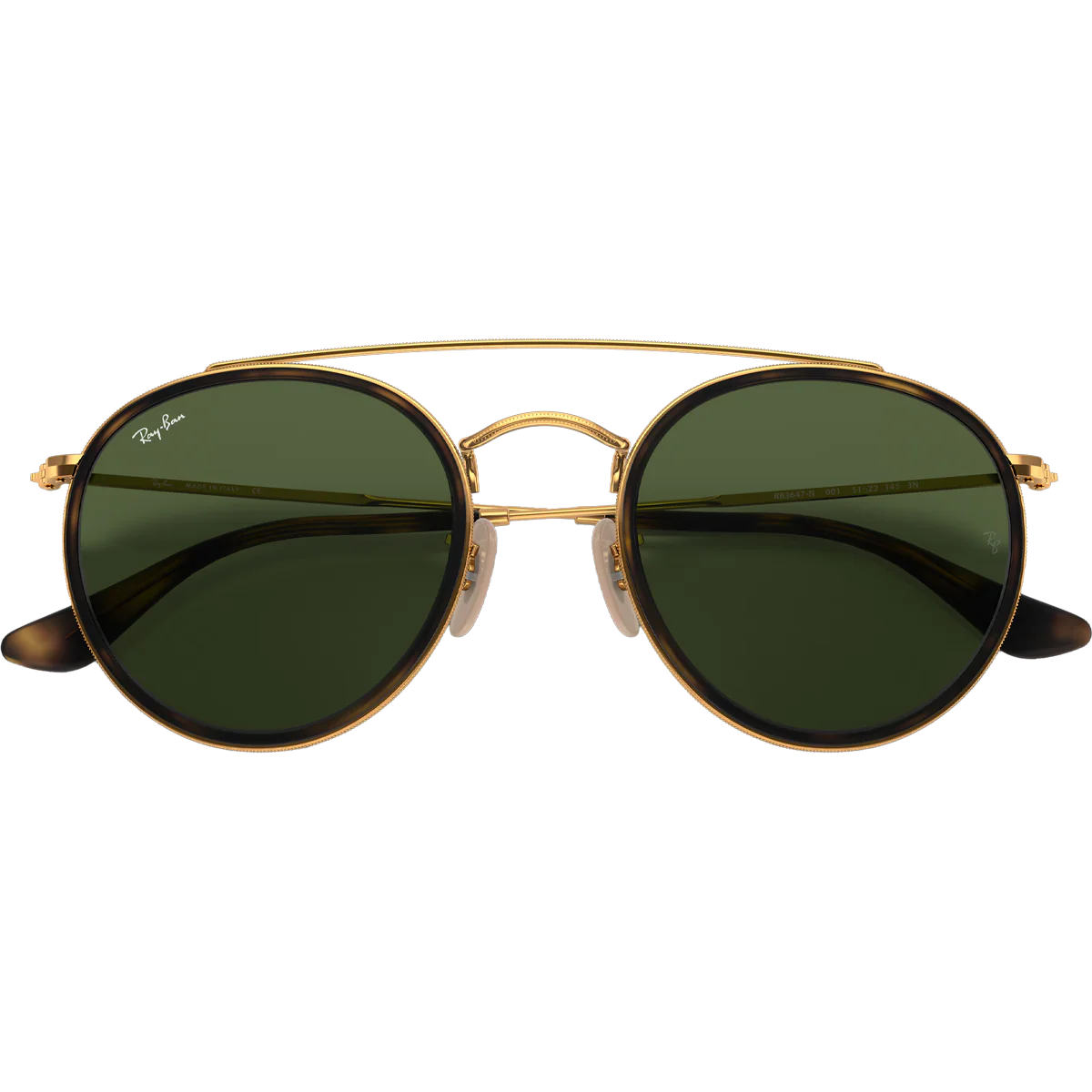 Round Double Bridge - Polished Gold/G-15 Green