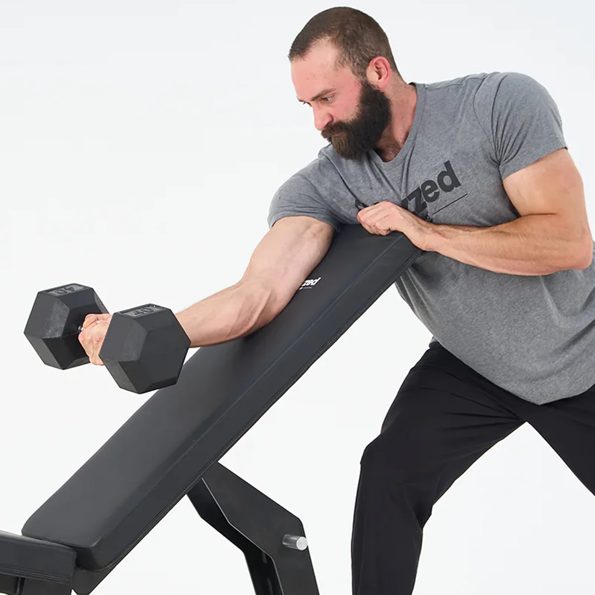 Rubber Hex Dumbbell 35 lb - Image 3