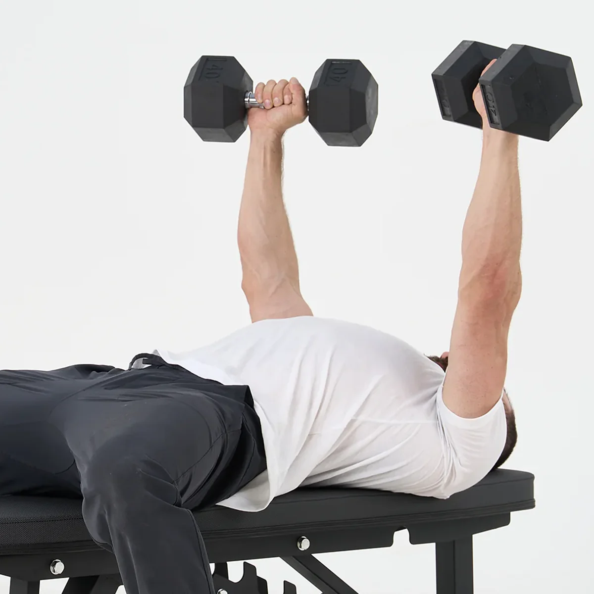 Rubber Hex Dumbbell 45 lb - Image 3