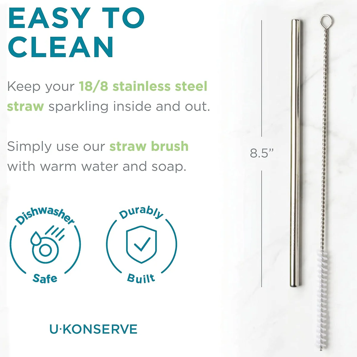 Stainless Steel Straw + Straw Brush - Image 4