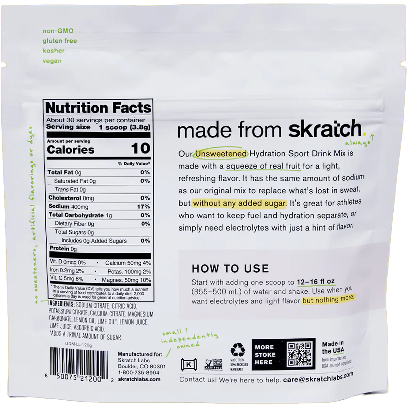 Unsweetened Hydration Sport Drink Mix (30 Servings) - Image 3
