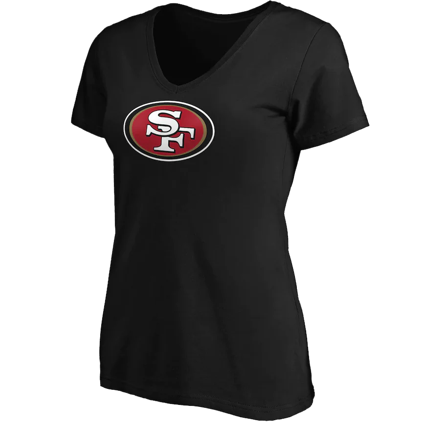 Women's 49ers V-Neck Primary Logo Short Sleeve - Image 2