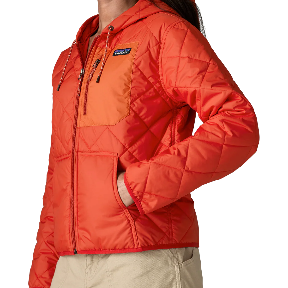 Women's Diamond Quilt Bomber Hoody - Image 7
