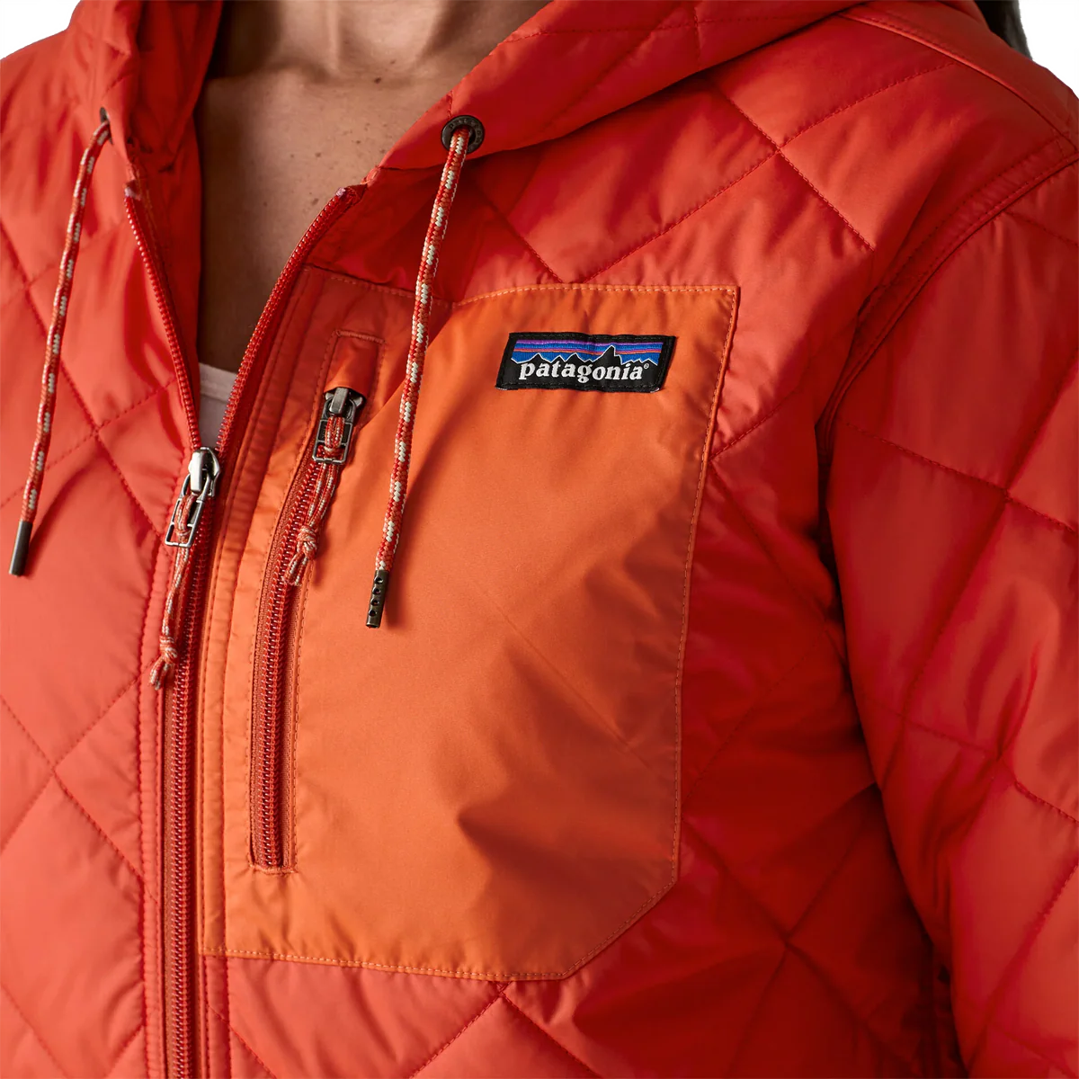 Women's Diamond Quilt Bomber Hoody - Image 8