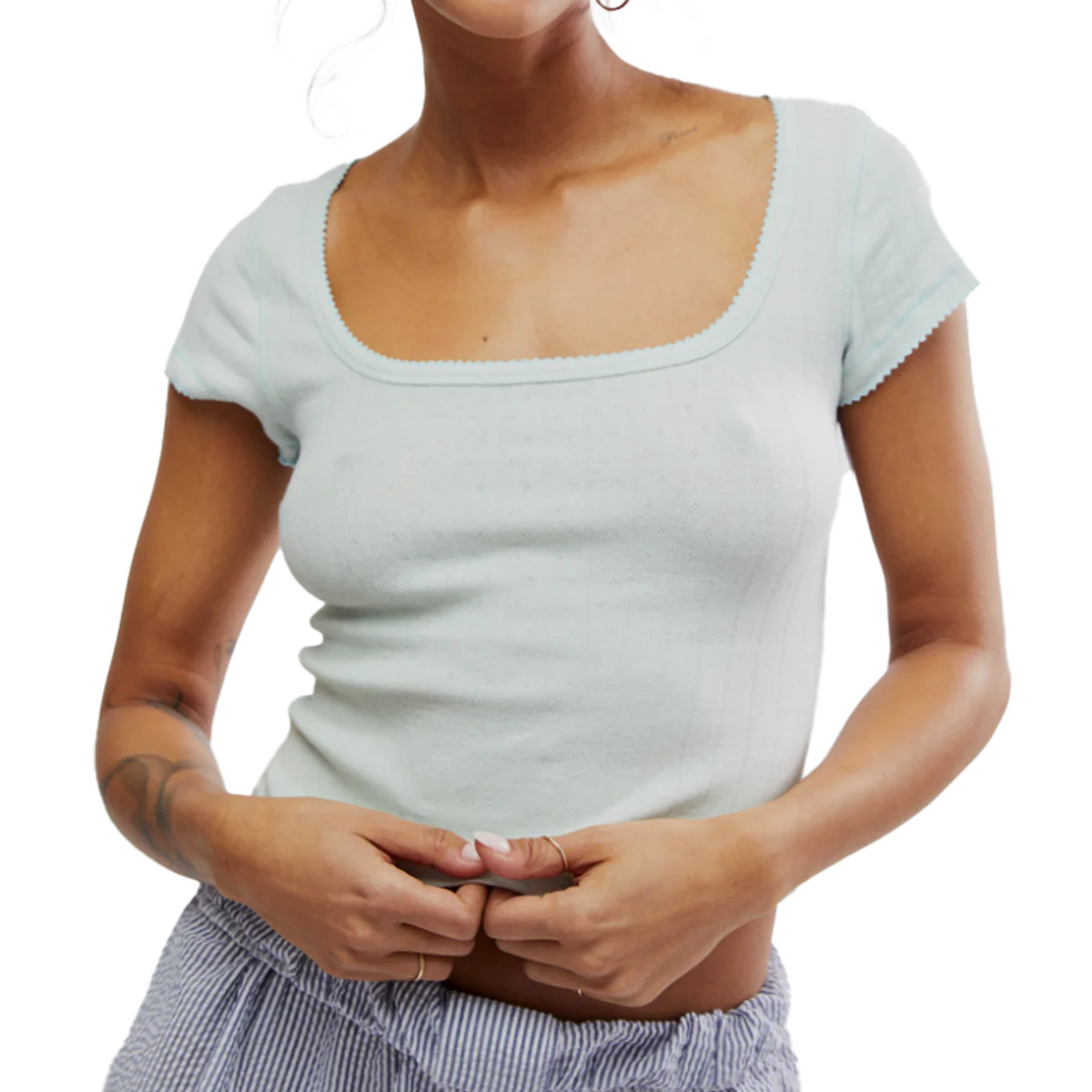 Women's End Gam Pointelle Baby Tee - Image 2