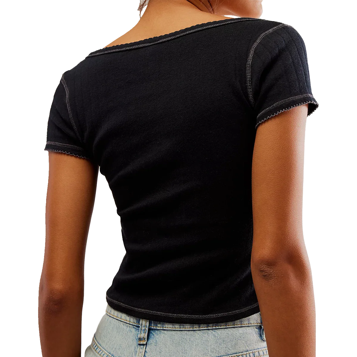 Women's End Gam Pointelle Baby Tee - Image 3