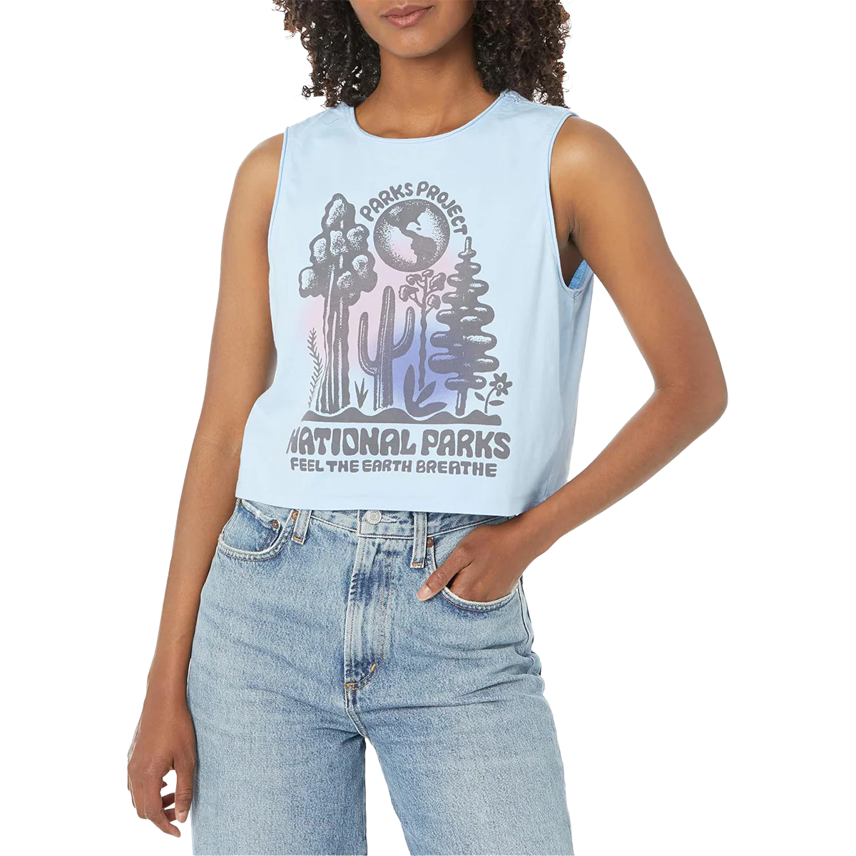 Women's Feel the Earth Breathe Stamped Tank - Image 3