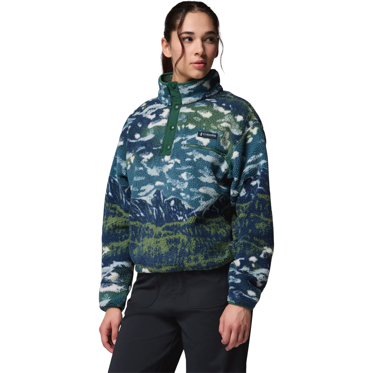 Women's Helvetia II Printed Crop 1/2 Snap Pullover - Image 4
