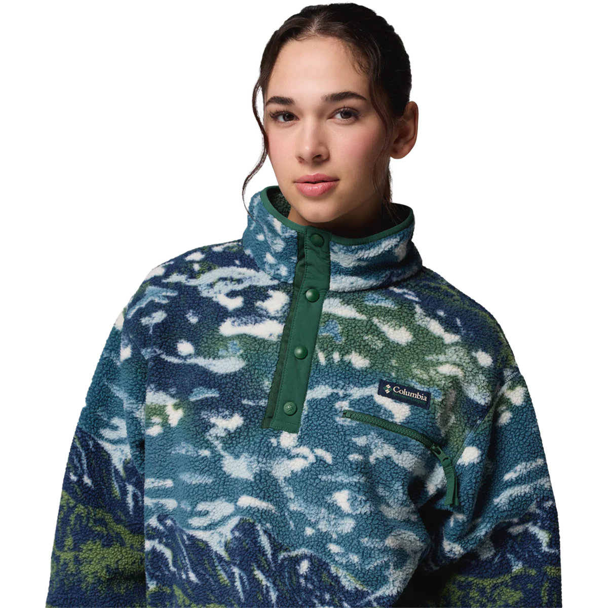 Women's Helvetia II Printed Crop 1/2 Snap Pullover - Image 5