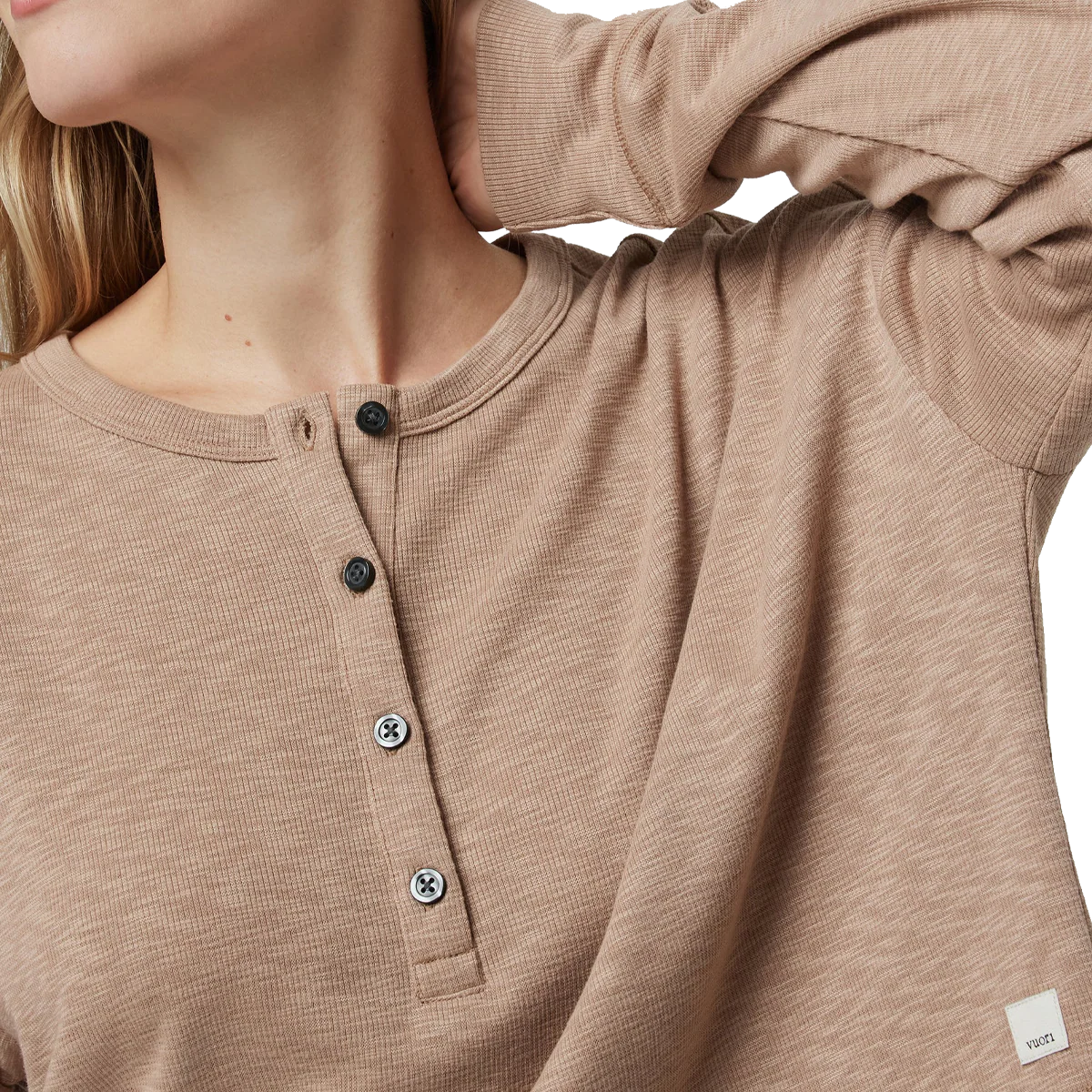 Women's Long Sleeve Sunrise Oversize Henley - Image 3
