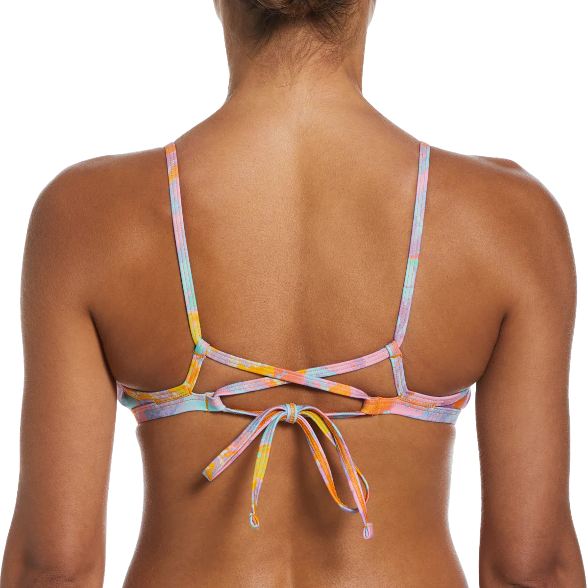 Women's Multi Print Lace Up Tie Back Top - Image 2