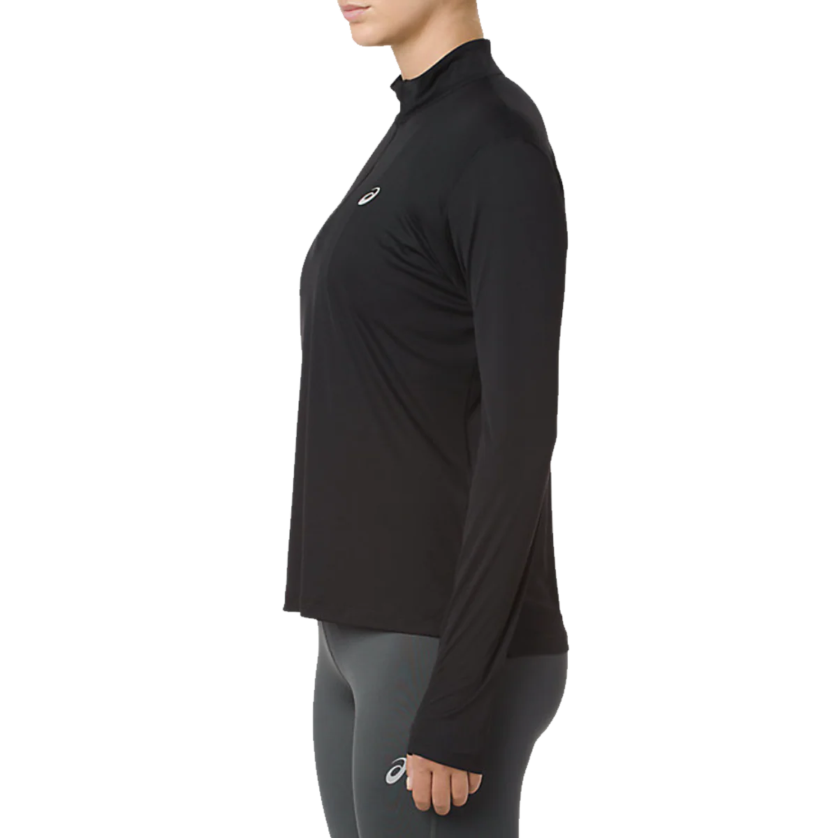 Women's Silver Long Sleeve 1/2 Zip - Image 3
