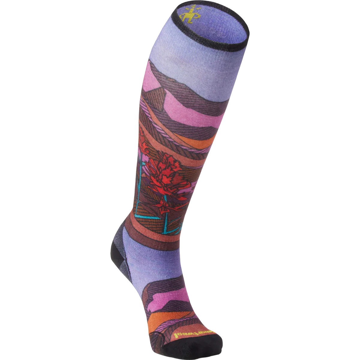 Women's Ski Floral Field Print Over The Calf Socks - Image 2