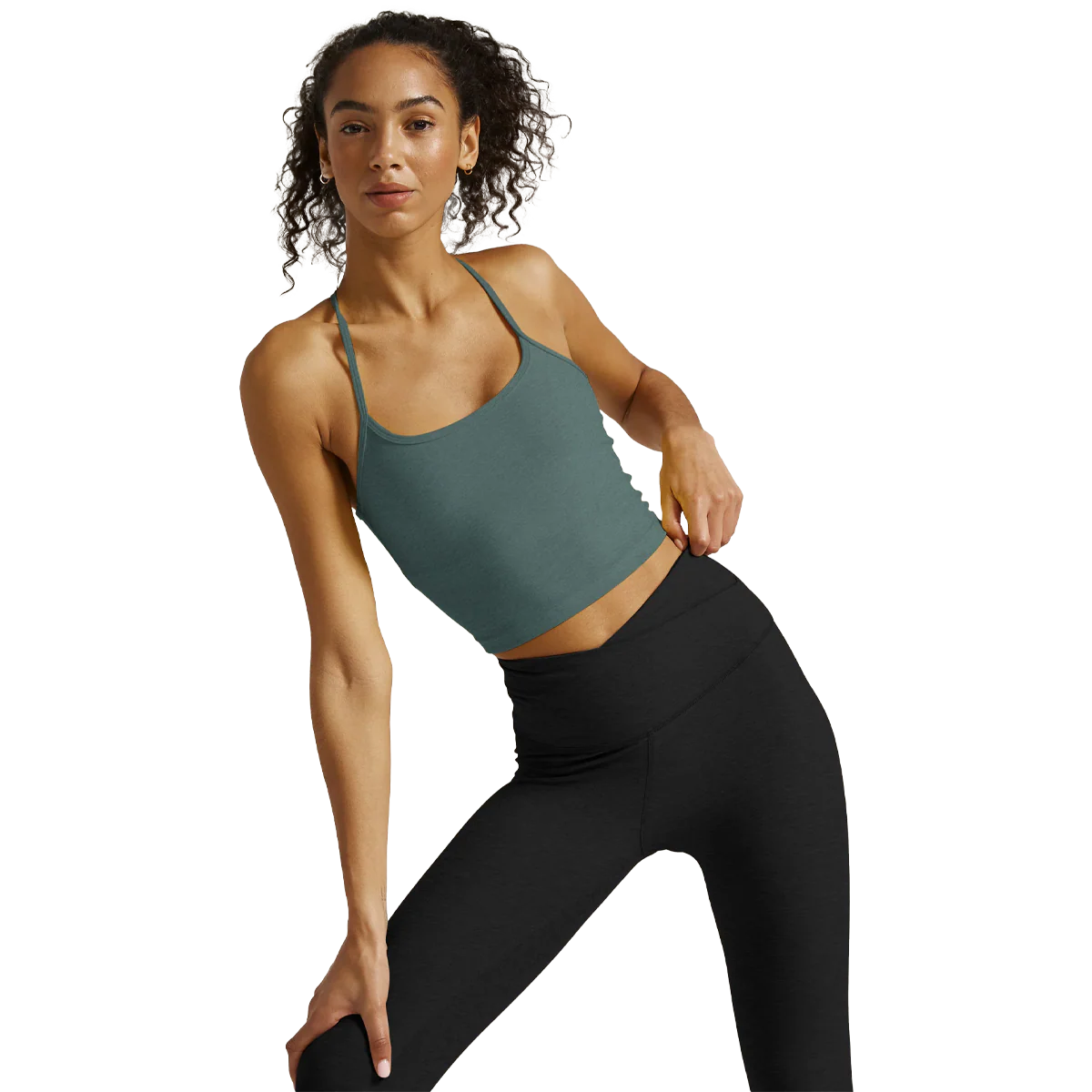 Women's Spacedye Slim Racerback Cropped Tank - Image 4