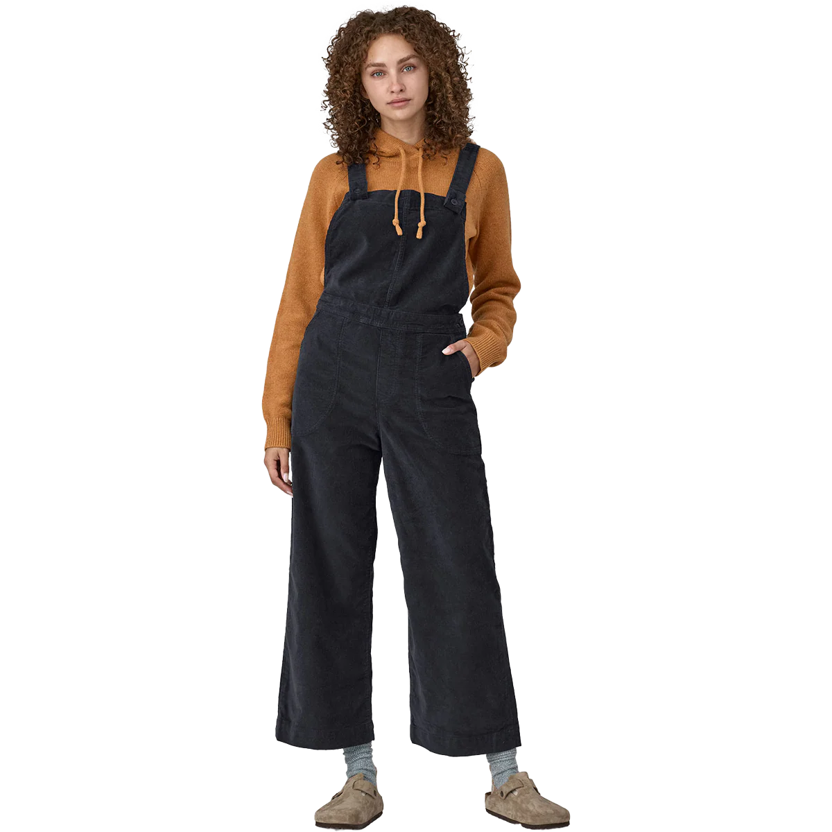 Women's Stand Up Cropped Corduroy Overalls - Image 2