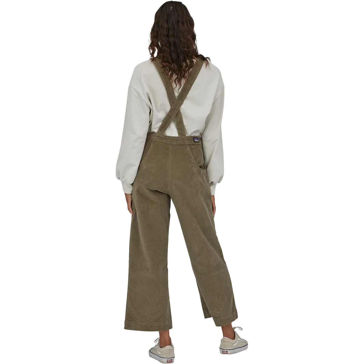 Women's Stand Up Cropped Corduroy Overalls - Image 4