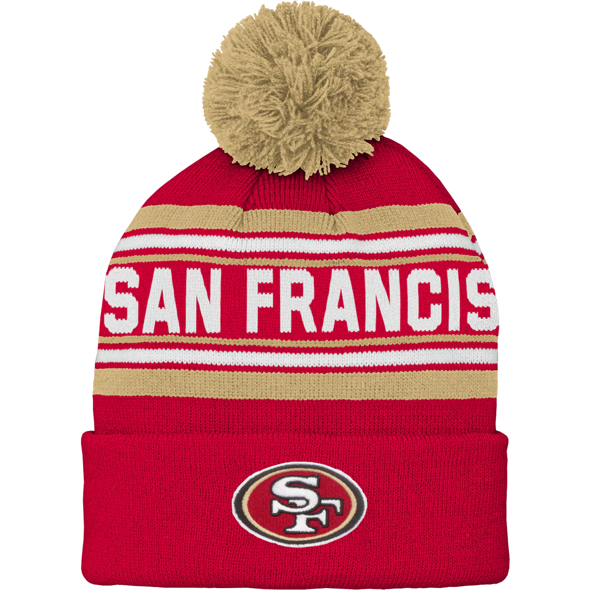 Youth 49ers Jacquard Cuffed Knit with Pom