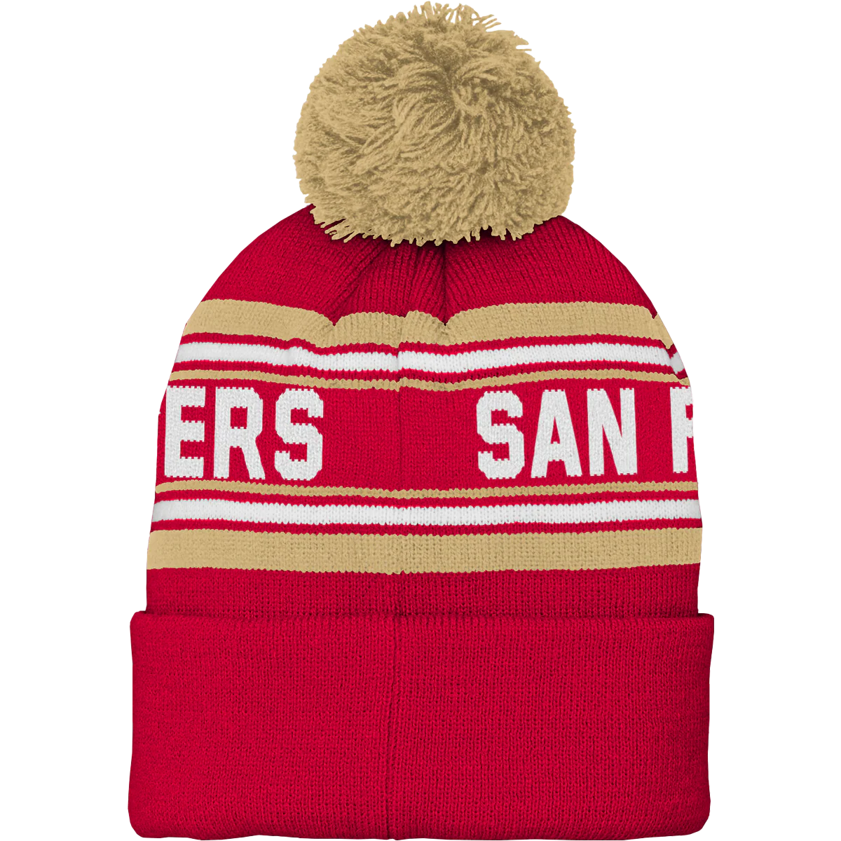 Youth 49ers Jacquard Cuffed Knit with Pom - Image 2