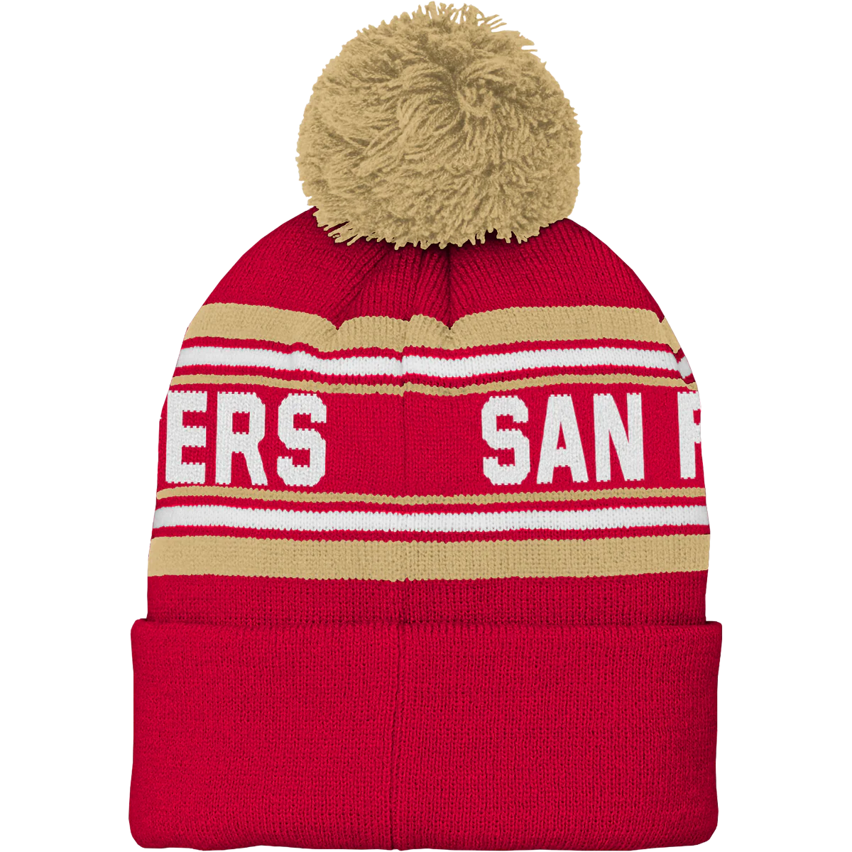 Youth 49ers Jacquard Cuffed Knit with Pom - Image 2