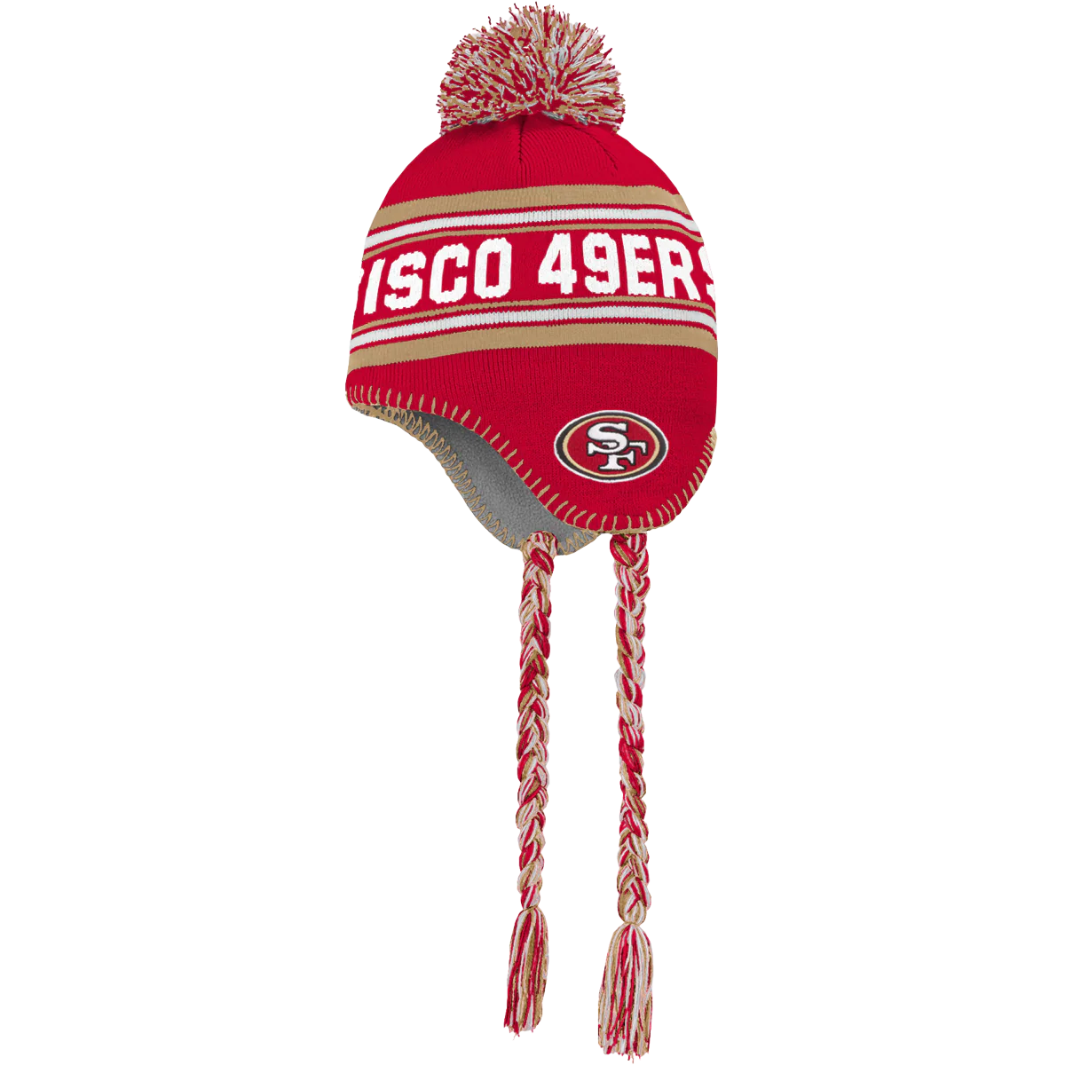 Youth 49ers Jacquard Tassel Knit with Pom - Preschool